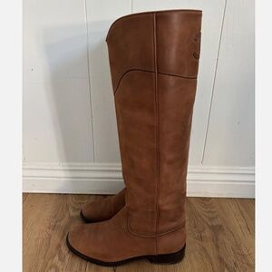 ★Chanel Interlocking CC Logo Riding Boots Brown IT39.5★